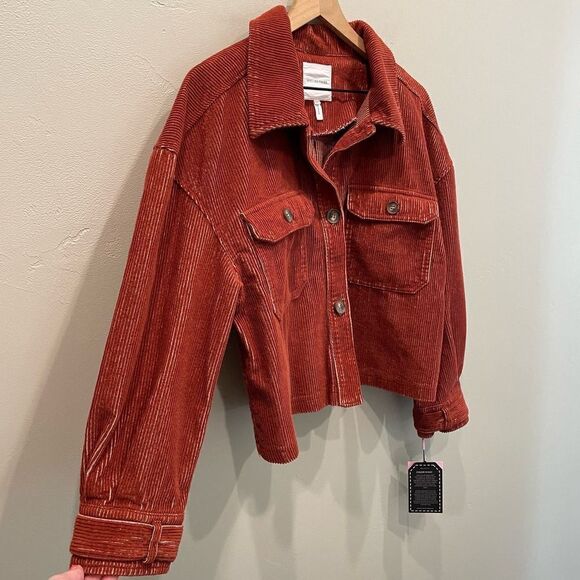 NWT Avec Les Filles Dark Red Corduroy Shacket - Size: Large - Picture 6 of 11